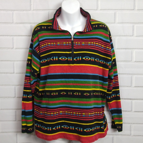 Chaps Tops - Chaps Sport 1X Aztec Print Shirt Top Red Black